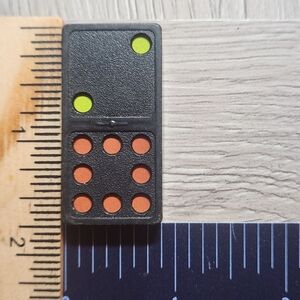 2:8 Vintage Whitman Replacement Domino Large Black Plastic Color Dots Dominoes